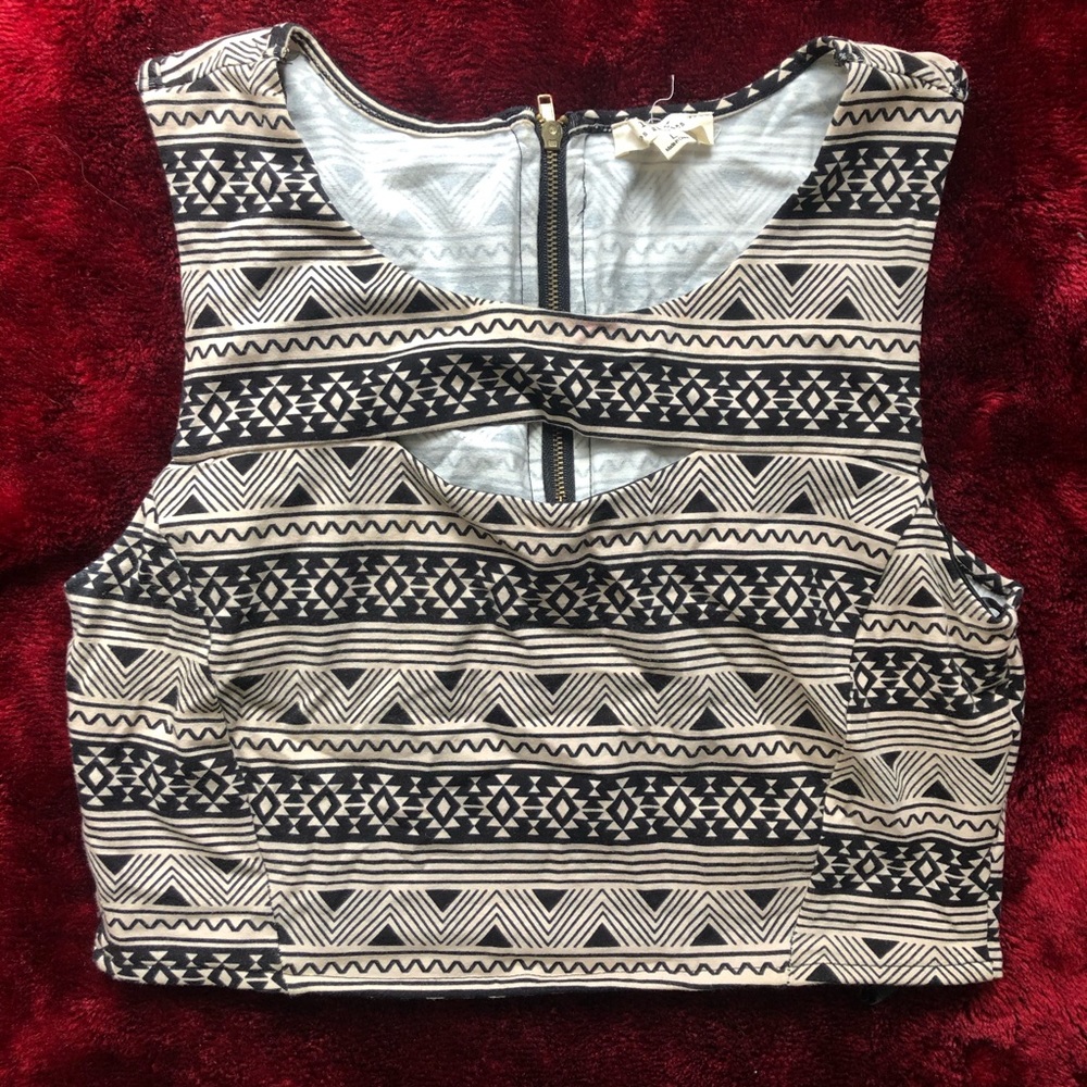 Aztec print crop top